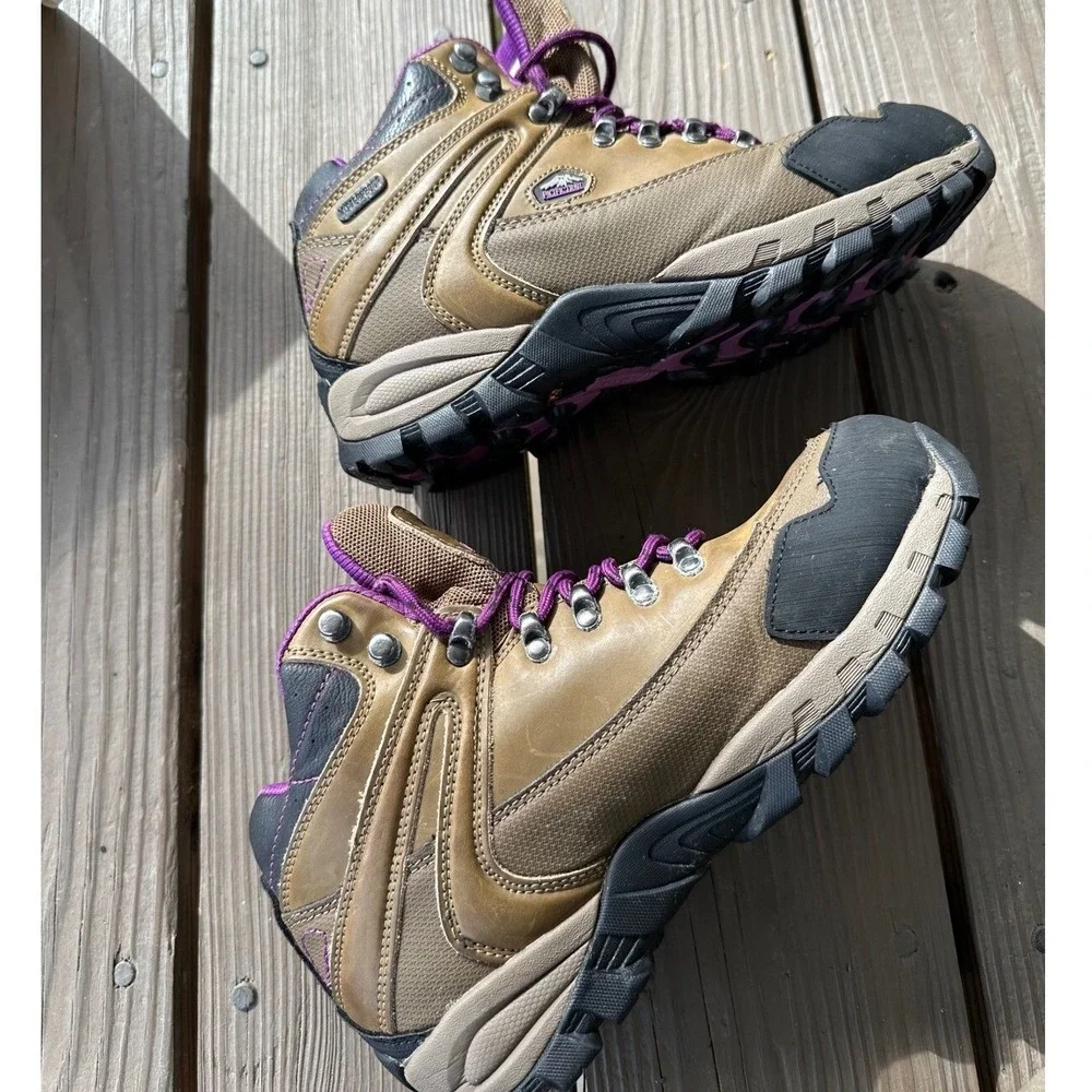 Pacific Trail Hiking Boots Woman's Waterproof Brown Purple‎ Boots Size 8